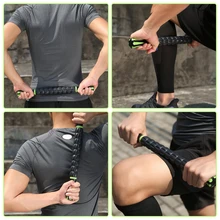 Массажная роликовая палка 45 см, 9 колес, ролик для йоги, тренажерный зал, массажный ролик для мышц палка для йоги, массаж тела, расслабляющий инструмент, мышечные роликовые палочки