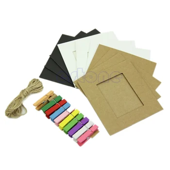 

10x 3Inch DIY Flim Hanging Wall Picture Paper Photo Album Kraft Frame+Rope+Clips
