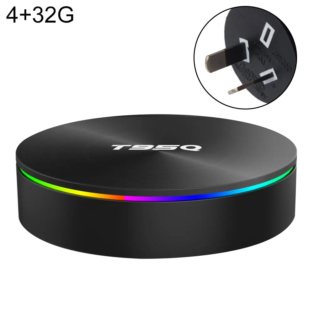 Android 8,1 Smart tv BOX 4 Гб+ 64 Гб 4K четырехъядерный WiFi Netflix Youtube Google Play домашний аудио медиа - Цвет: AU Plug 4 32G