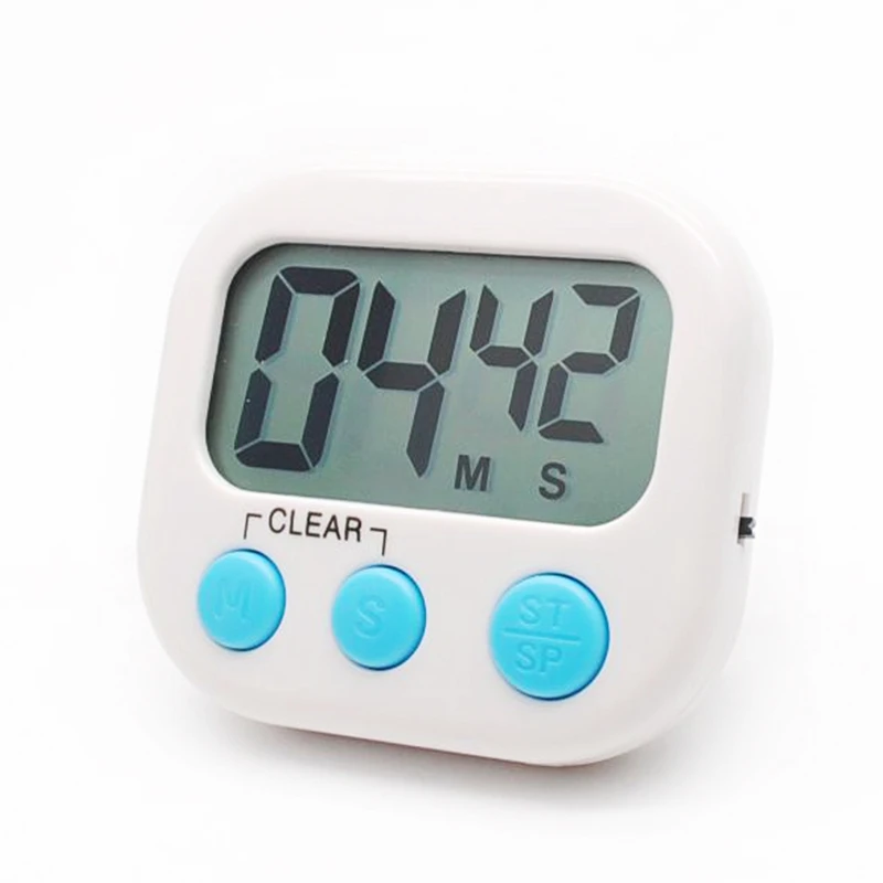 2pcs Large LCD Digital Kitchen Egg Cooking Timer Count Down Clock Alarm Stopwatch- Blue& White
