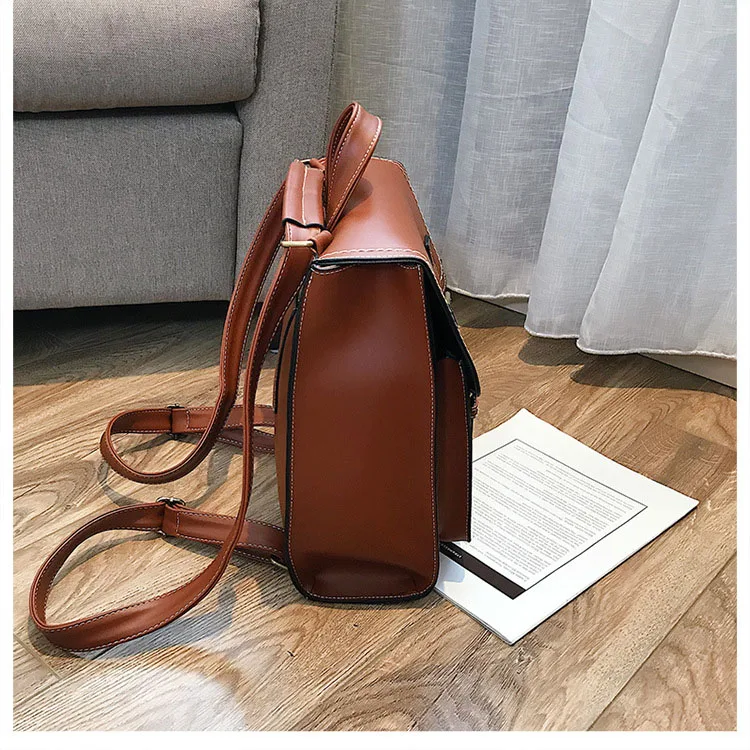 2019 New Luxury Designer Backpacks Women High Quality Yellow Square Backpack Leather Fashion Brand School bag for Teenager Girls (7)
