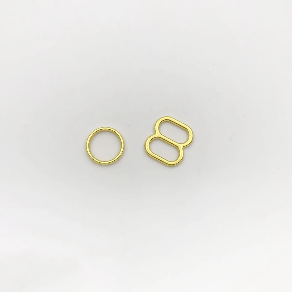 

8mm Metal Rings And Sliders Strap Adjusters Buckle Gold Suitable Accessories For Swimwear Sewing Replacement Parts
