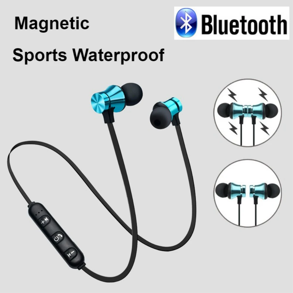 Магнитные беспроводные bluetooth наушники XT11 спортивные для бега с микрофоном