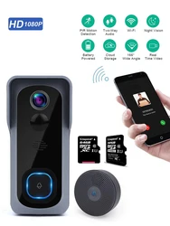 Sonnette vidéo intelligente pour maison connectée 2021 P, Vision nocturne IR, interphone vidéo d'appartement, caméra Wifi, étanche, nouveauté 1080 