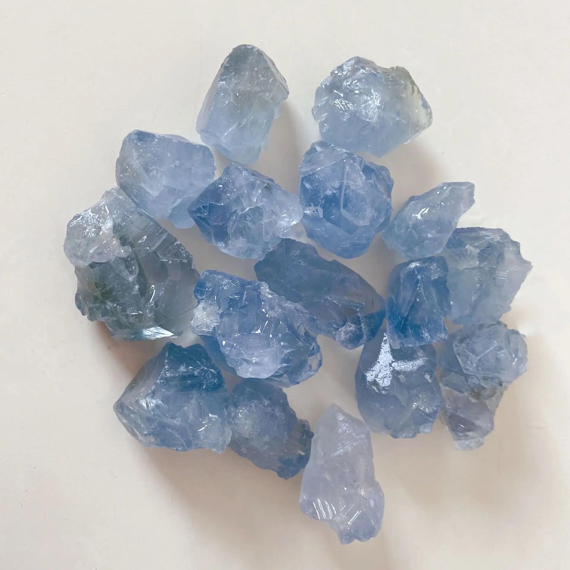 

70g Clear Crystal Blue Natural Gemstones Tumbled Stone Beads Reiki Point Chakra Healing Minerals