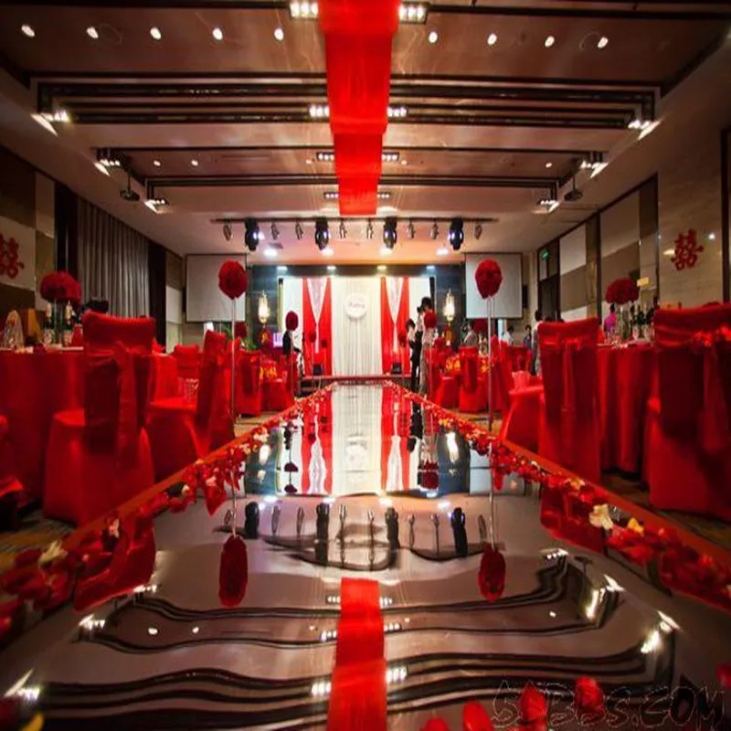 Fashion Wedding Backdrop Centerpieces Decor Mirror Carpet Aisle Runner For Party Decoration Supplies 1m/1.2m/1.5/1.8m/2m Wide