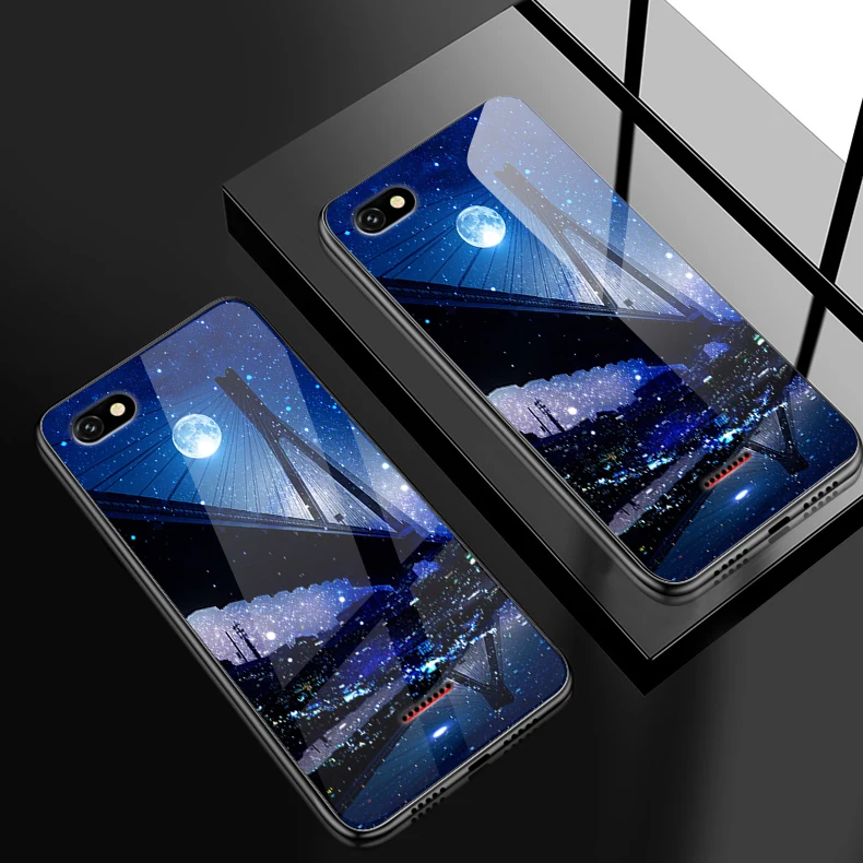 W314 Для Xiaomi Redmi 5A 6A S2 GO Plus задняя крышка из закаленного стекла Жесткий Чехол для Vivo Z5X IQOO NEX AS S1 Pro TPU Модный Цветной чехол для телефона - Color: W314