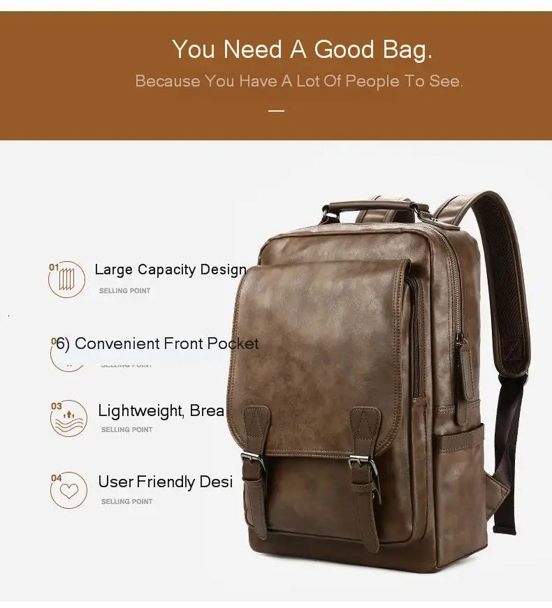 Modern minimalist fashion leather shoulder bag men's multi-functional leisure large capacity trend travel student computer bag