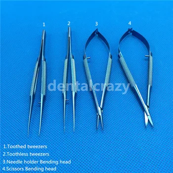 

Dental Instruments 12.5cm Titanium Ophthalmic Microsurgical Surgical Instruments Scissors+Needle Holders +Tweezers Surgical tool