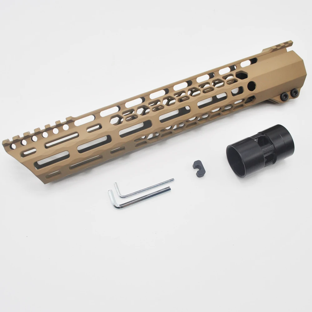 Aplus 12 ''дюймовый M-LOK зажима поплавок Handguard Picatinny крепление системы MLOK Охота AR-15/M4/M16_Black/Red/Tan гладкая