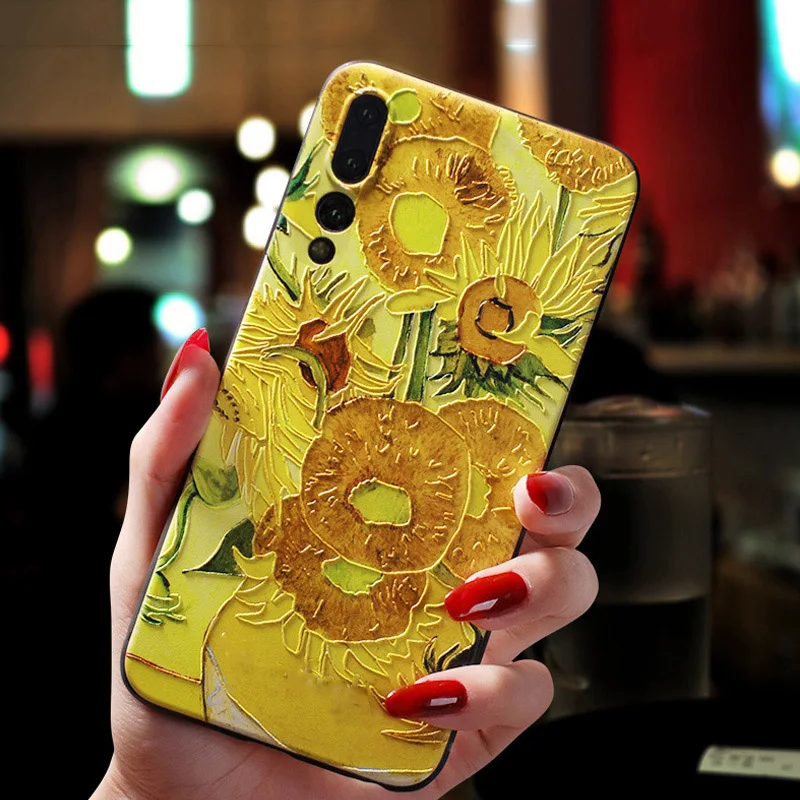 meizu phone case with stones back 3D Flower Emboss Case For Meizu M6 Note 9 8 6 16XS 15 Plus M6T 16T 16X S M9 M8 Note Art Case Black Bumper Shell M6 Note Funads best meizu phone case brand Cases For Meizu