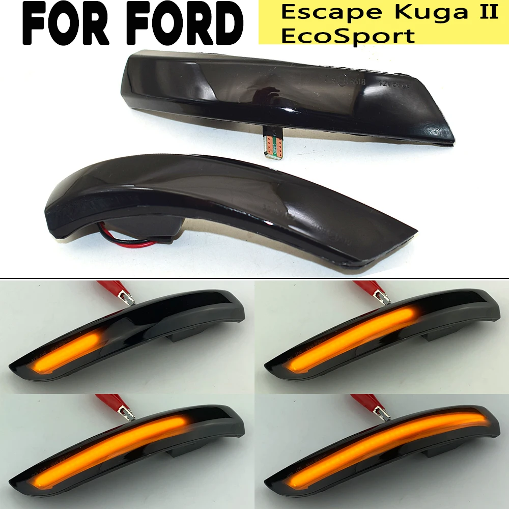 

For Ford Escape Kuga II EcoSport 2013 - 2019 Car Dynamic LED Turn Signal Blinker Mirror Flasher Light