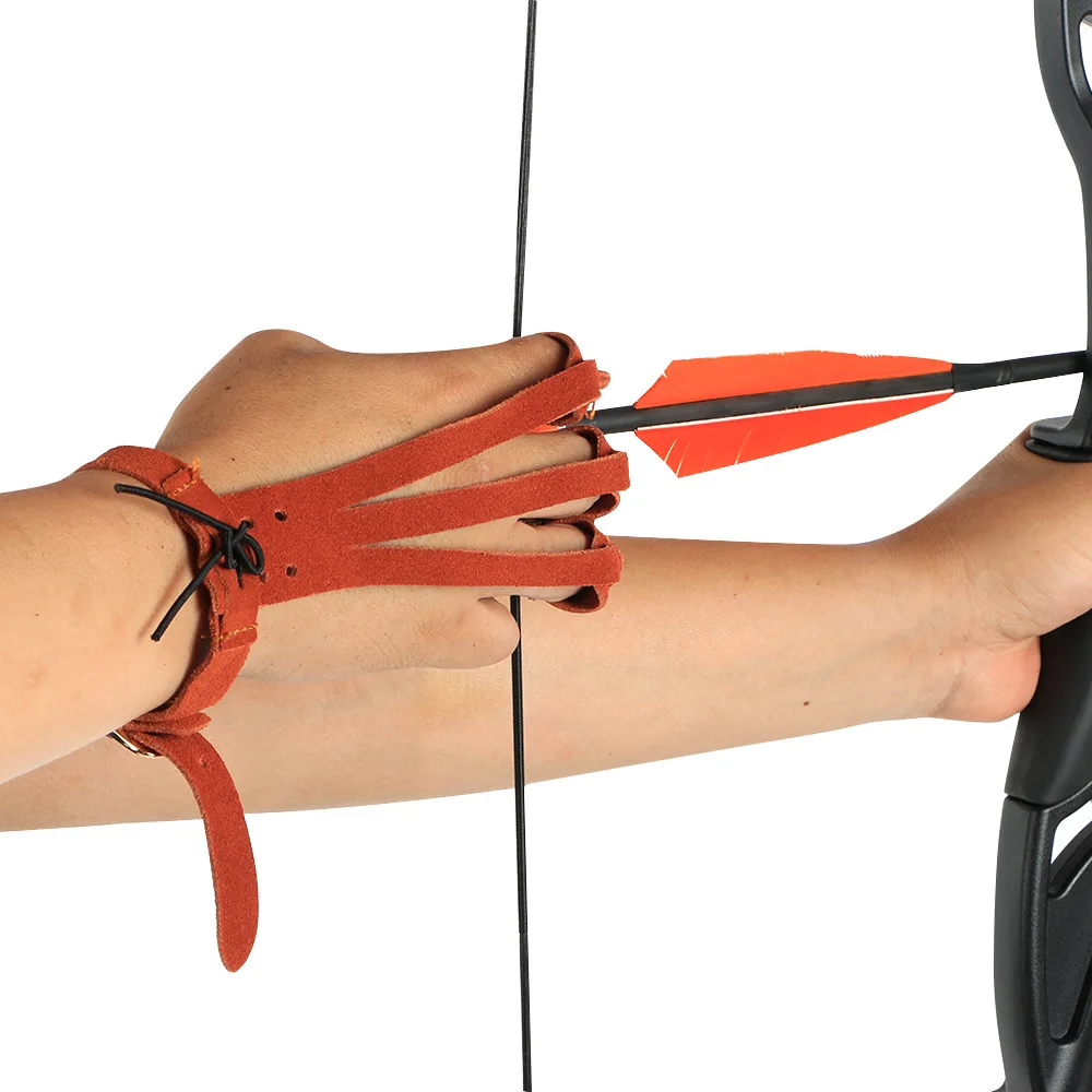 

Archery Protective 3 Finger Hand Leather Guard Glove for Recurve Compound Bow Competition Shooting Crossbow Hunting Accessory