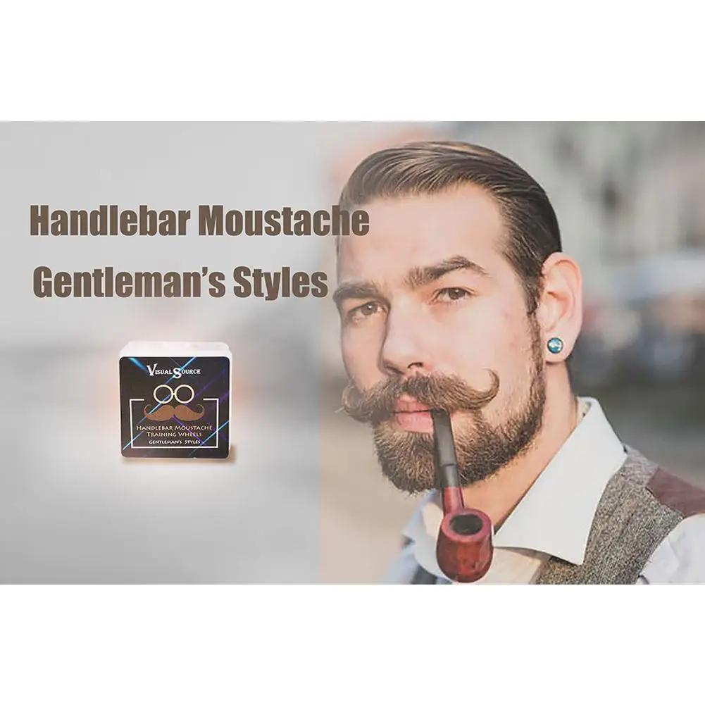 BellyLady 2Pcs/Set Handlebar Beard Moustache Training Wheels for Men Salon Mustache Styling Template Beard Shaping Trimming Tool