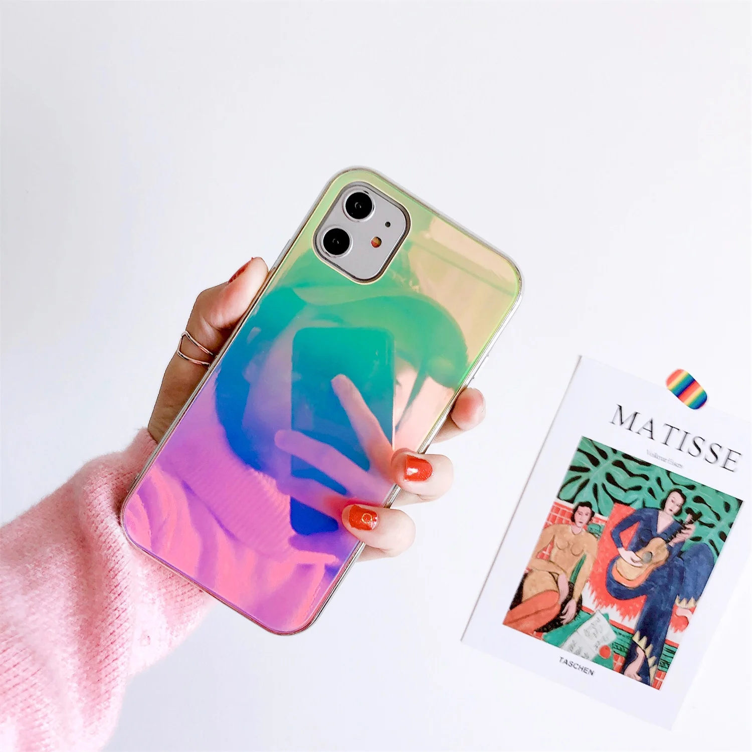 LISCN новейший меняющий цвет чехол для iPhone 11 Pro Max 6 6sPlus7Plus XsMax XR 8plus стеклянный зеркальный чехол для телефона конфетный чехол с логотипом