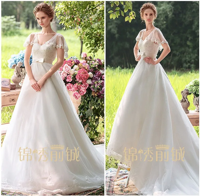 Новое модное свадебное платье с рукавами-крылышками и v-образным вырезом vestido de novia Casamento, длинное сексуальное свадебное платье