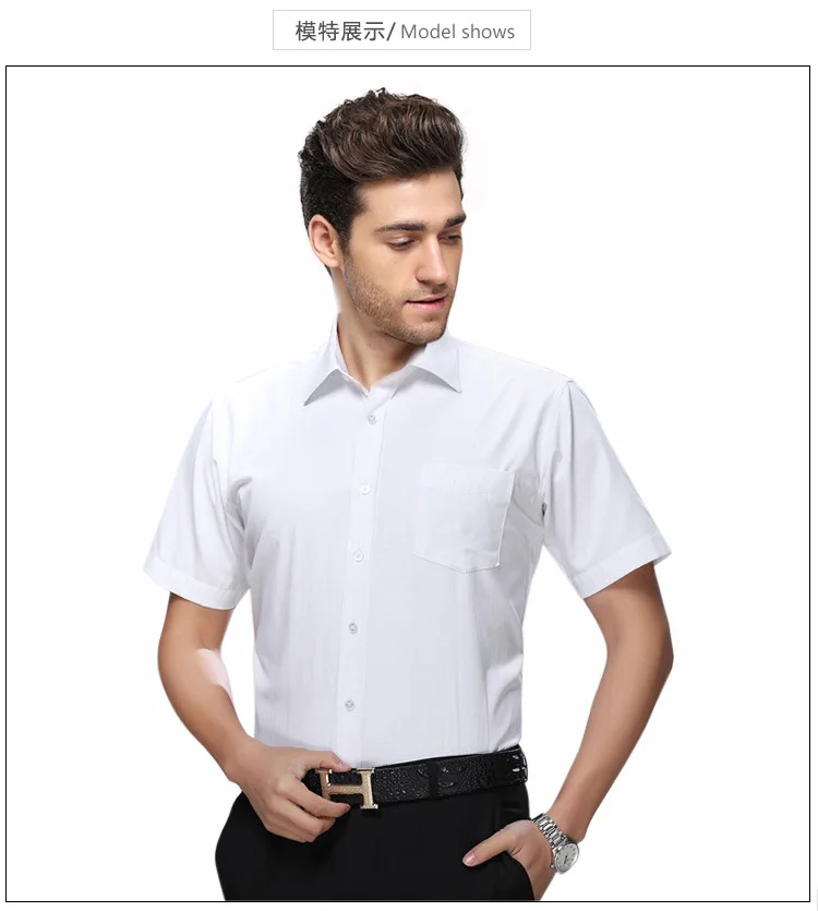New Men Short Sleeve Shirt New Spring Autumn Fashion V-Neck Solid Buttons Casual Breatnable Business Shirt Men Comfortable Tops