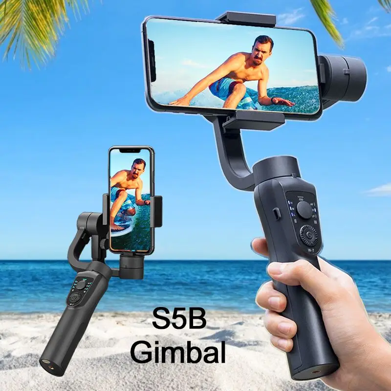 

UURIG S5B Handheld Stabilizer Gimbal 3-Axis PTZ Stabilizer cellphone For Smartphone Action Camera Phone Xs Xr X 8 Plus 11