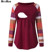 Best Offers Autumn and winter digital printing round collar long-sleeved lactation dress jacket for feeding nursing dresses breastfeeding Best Offers Autumn and winter digital printing round collar long-sleeved lactation dress jacket for feeding nursing dresses breastfeeding