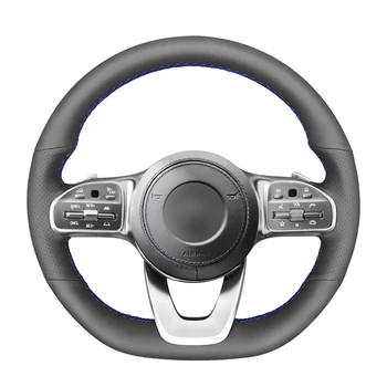 

Hand-stitched Black PU Artificial Leather Steering Wheel Cover for Mercedes-Benz A-Class W177 C-Class W205 E-Class W213 S-Class