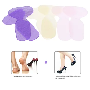 

Anti-slip High Heel Shoe Insoles Cushion Pad T-Shape Silicone Gel Heel Liner Grip Shoe Insert Foot Care Protector Color Randomly