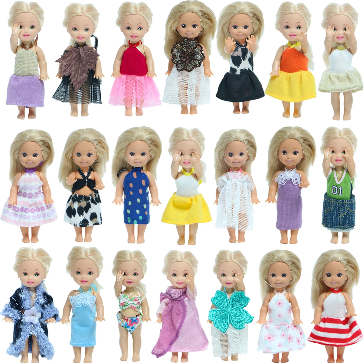 Mix Doll Accessories Nursery Dollhouse Furniture Baby Trolley Chair Bed Swing Slide Shoe Clothes for 4 Inch Doll Kids Toy Gift - 2
