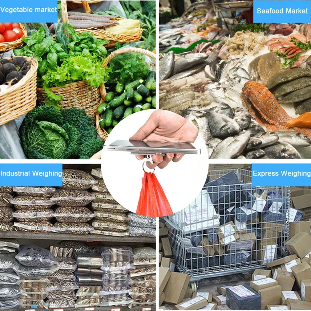 Мини карманные цифровые электронные весы Многофункциональные кухонные электронные весы с крючком