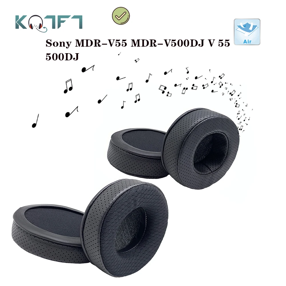 

KQTFT Breathable Leather Replacement EarPads for Sony MDR-V55 MDR-V500DJ V 55 500DJ Headphones Parts Earmuff Cover Cushion Cups