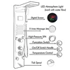 OUIO Black Shower Panel Wall Mounted LED Rainfall Waterfall Shower Head Rain Massage Stainless Steel Bathroom Shower Panel 2