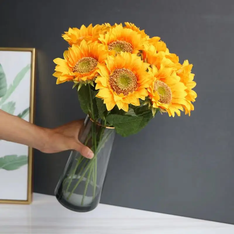 Artificial Handmade Sunflowers Bouquet High quality Silk Fowers