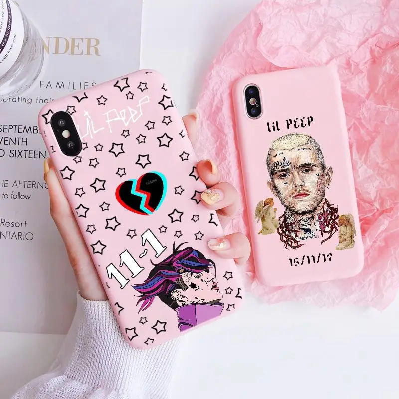 Мягкий пастельно розовый чехол для телефона Hellboy Lil Peep Life is Beautiful Cry Baby iPhone 11 12 Mini Pro