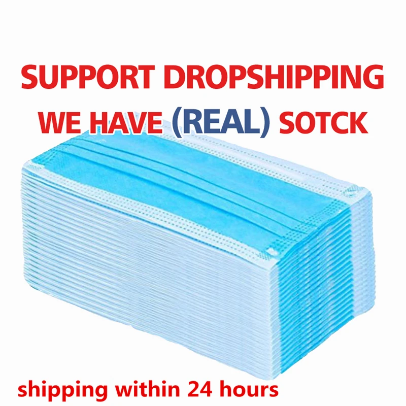 

Free Shipping by DHL Disposable 3-PLY Face Masks 3 layer breathable Masks with Ce Certificate 50pcs Air Pollution