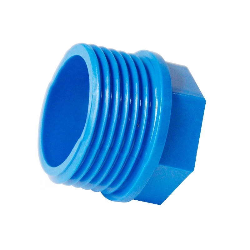 

1/2 "3/4" 1 "BSP macho rosca extremo tapón azul PVC tubo Junta adaptador acoplador conector de agua