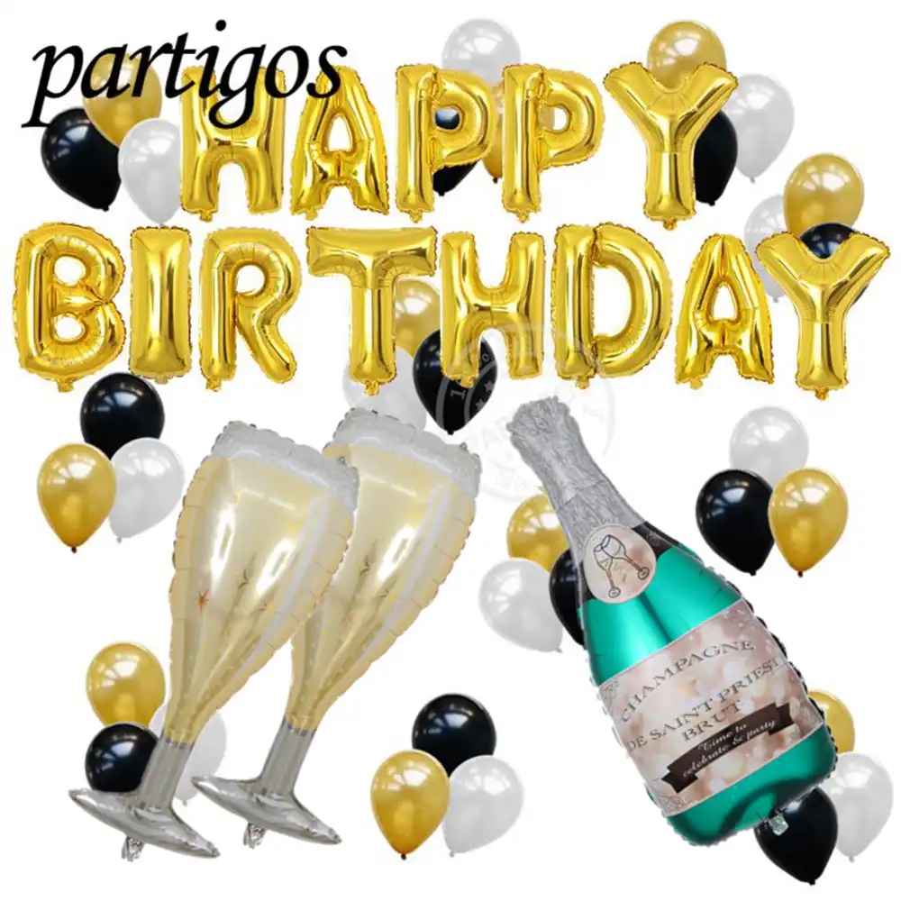 Botella De Cerveza De Feliz Cumpleanos De 16 Pulgadas 49 Uds Juguetes De Globos De Aluminio Decoracion De Fiesta De Cumpleanos 3 2g Globos De Helio De Latex Globos Latex Globos 3globos Party Aliexpress