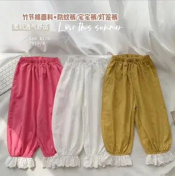 

2020 Korea style girls patchwork pants summer cotton fashion girls pants 1-6t HO724