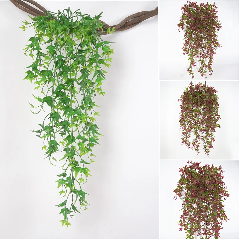 Artificial Plastic Garland Plant Vine Fake Potato Leaves Flowers Home Decor Sale