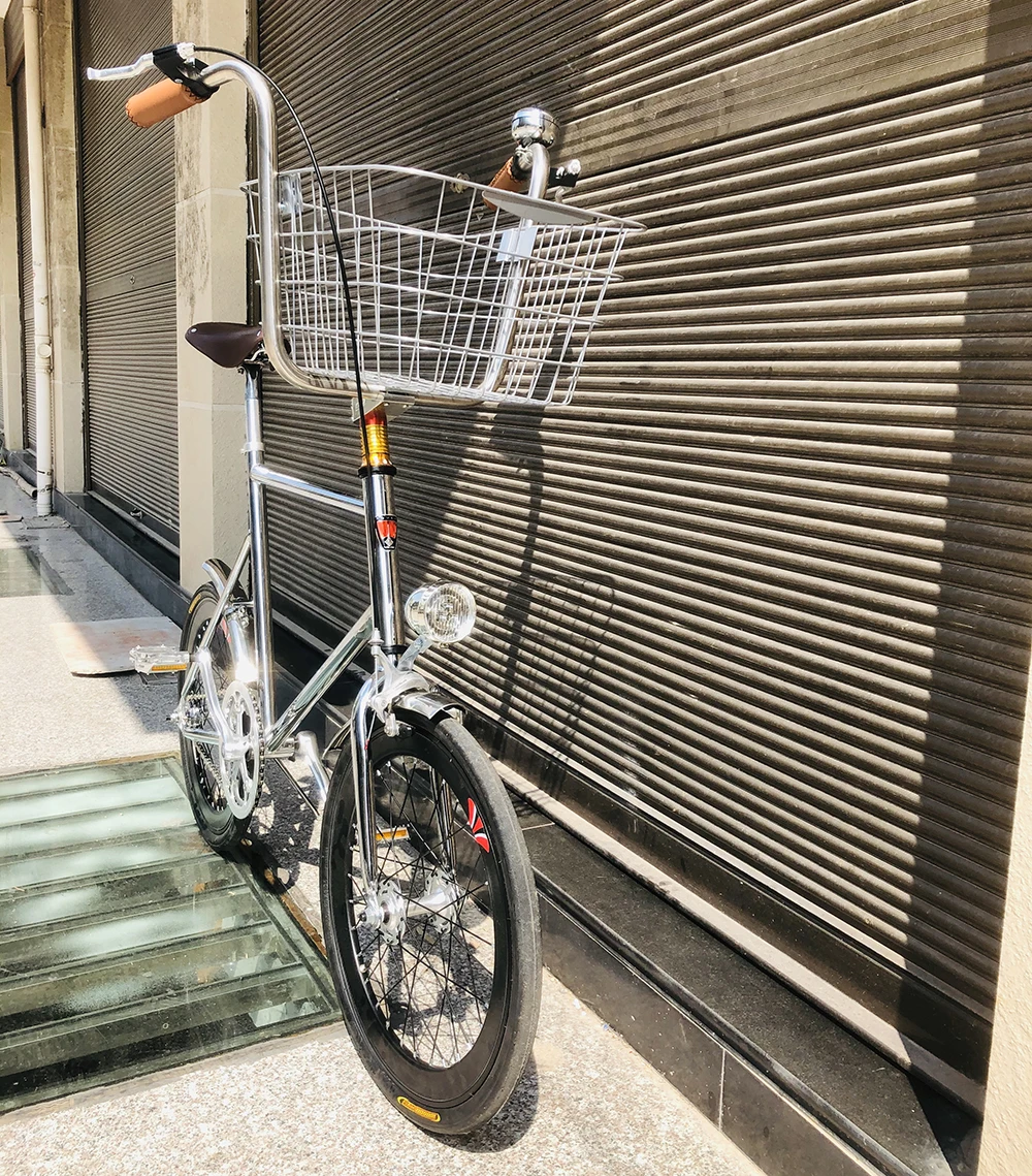 vintage 20 inch bike fixed gear bike Single speed Retro pet Bike with basket fixie bike sliver bicycle frame mini bicycle