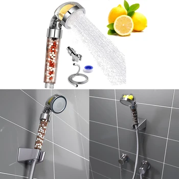 

Aroma Filter Shower Head Stone Anion Shower Head Water-saving High Pressure Shower Nozzle With 3 Lemon balms