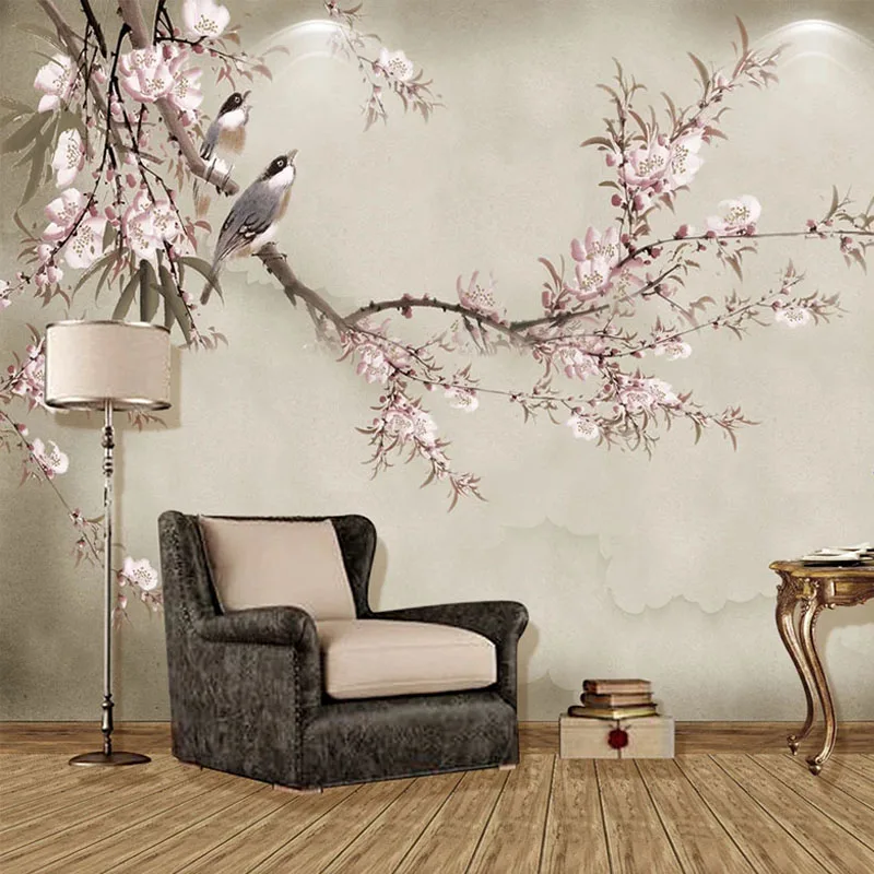 Chinese Style Flowers Birds Mural Wallpaper 3d Art Pink Floral Photo Wall  Paper Living Room Tv Sofa Study Home Decor Wall Papers - Wallpapers -  AliExpress