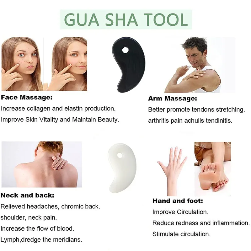 Guasha Scraping Massage Scraper Face Massager Acupuncture Gua Sha Board Acupoint Face Eye Care SPA Head Massager Tool 1pc