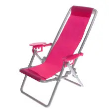 Chaise de plage échelle 1:6, pour ameublement Miniature de maison de poupée, jouet Rose rouge