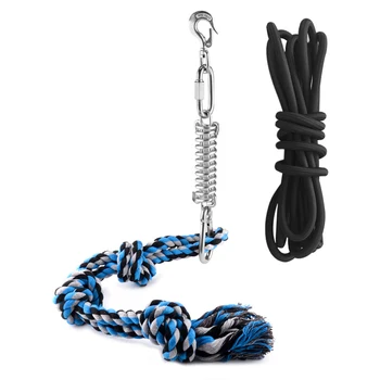 

Easy Install Outdoor Hanging Bite Resistant Backyard Training Tools Rope Toy Muscle Builder Spring Pole Home Durable For Dogs