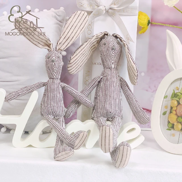 Luxury 25cm Rabbit Doll Baby Stuffed Plush Animals Ecofriendly Handmade Newborn Toy Present Crochet Bunny Soft Toy for Infant