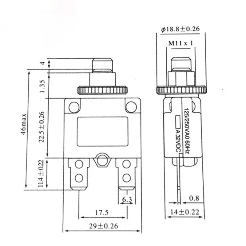 Description Picture 2 of item2A 3A 5A 6A 7A 8A 10A 15A 20A Circuit Breaker Overload Protector Switch Fuse