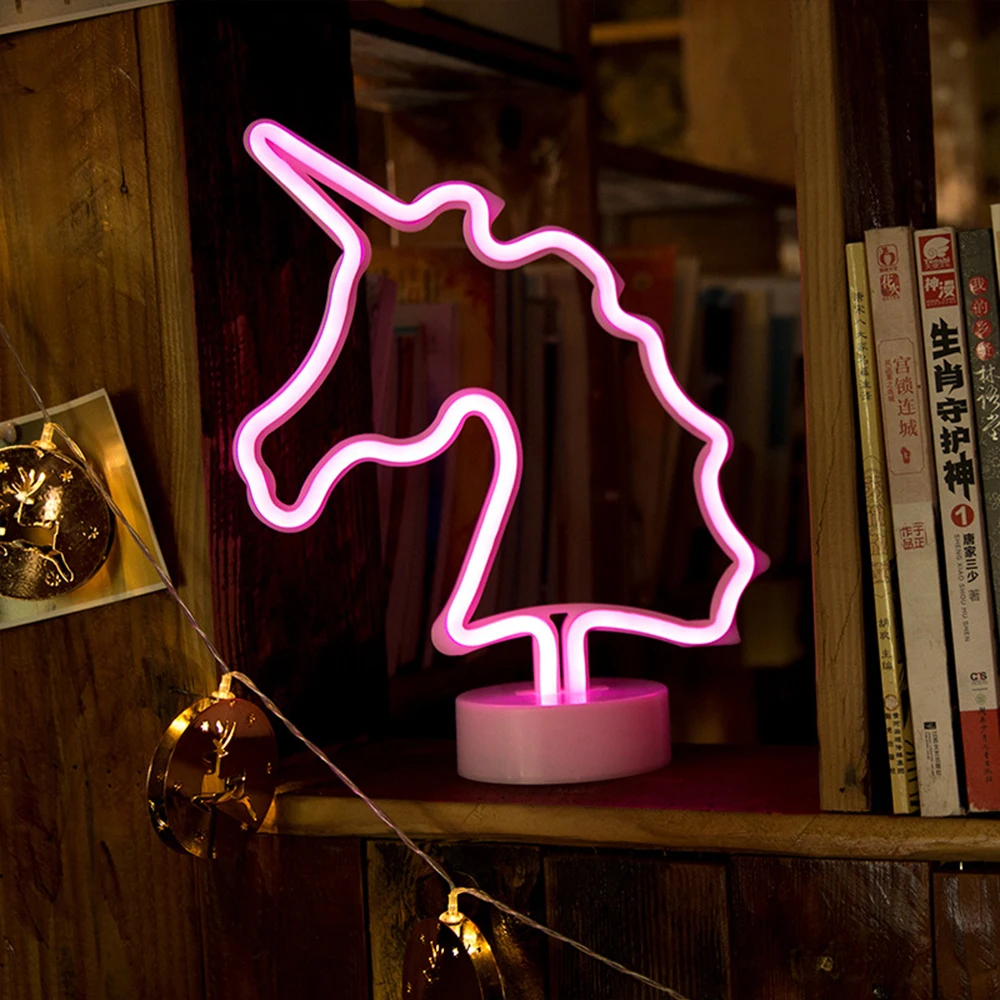 Милые светодиодный ночной Светильник Радуга неоновая вывеска для организаций и магазинов рождественские украшения для дома, неоновые лампы для девочек подарок на Рождество лампа в форме кактуса; Прямая поставка
