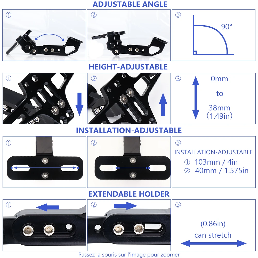 Buy KEMiMOTO Motorcycle Fender Eliminator Adjustable License Plate Holder Bracket LED For HONDA CBR 125R For KTM 390 690 duke