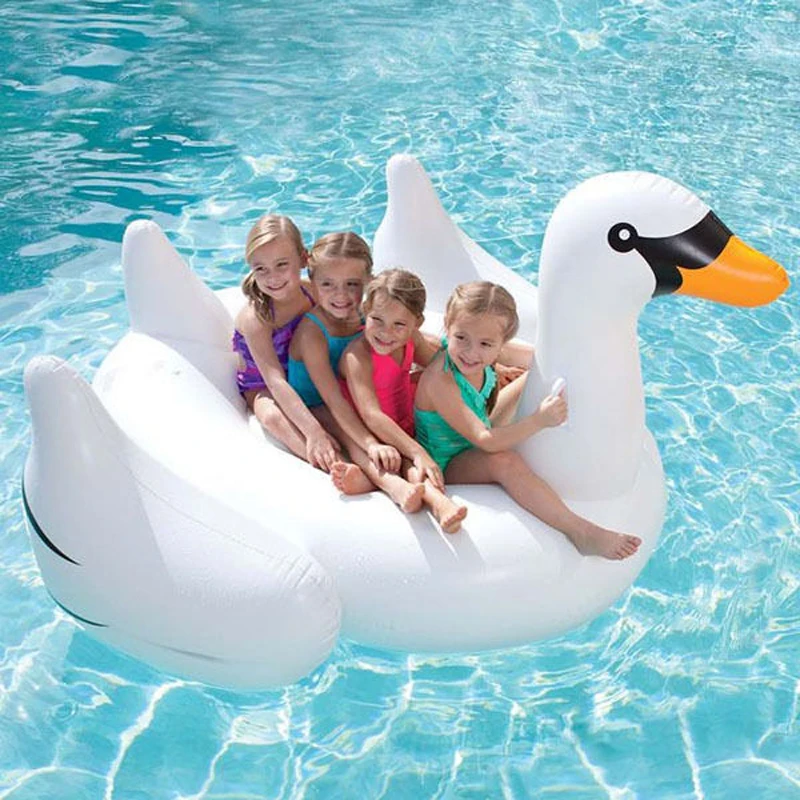 150cm 60inch Giant Swan Pool Float For Adult Children Baby Ride-On Swimming Ring Party Holiday Water Fun Toys Air Mattress boia children s large electric off road vehicle 4 wheels outdoor toys car double seat ride on toy baby gift for 0 8 years old kid