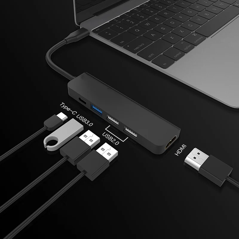 Фото Адаптер HDMI Thunderbolt 3 с USB хабом для MacBook Samsung Galaxy S9 Huawei P20 и Mate 20 Pro Кабели Адаптер HDMI Thunderbolt 3 с USB хабом для MacBook Samsung Galaxy S9 Huawei P20 и Mate 20 Pro Кабели