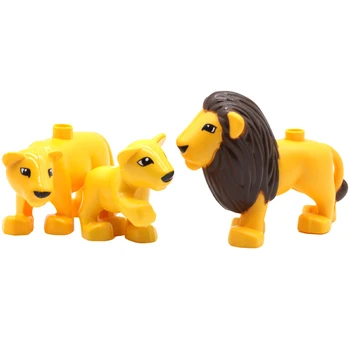 

Lions Family Baby and Parents Animals Blocks Toy for Children Assemble Accessories big Size Building Blocks zoo Lion Toys gift