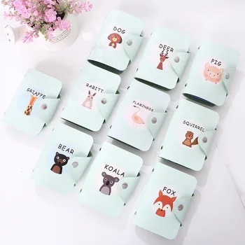 

Animal Card Holder Case Leather Wallet Cute Printing Cartoon Hasp Card Purse Women Credit Card Bag ID Passport Card Wallet